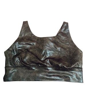 Aerie bra The Hugger brown crackle crop tank top bra large smoke free home